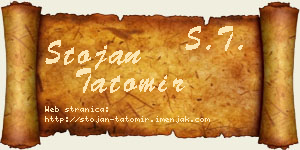 Stojan Tatomir vizit kartica